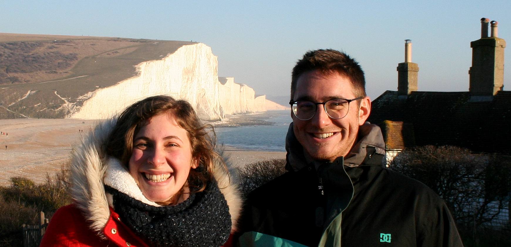 Lolita D'Ortona and Benot Stalport at Seaford Head Seven Sisters, England