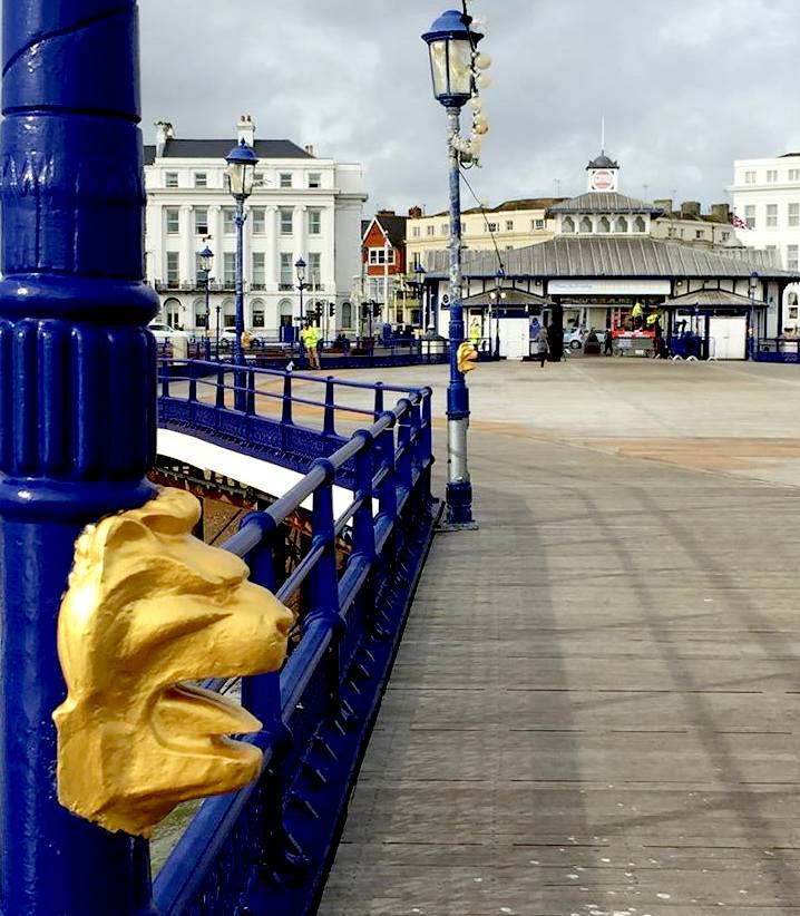 Golden lions are now on Eastbourne pier, how long before the blue is gone