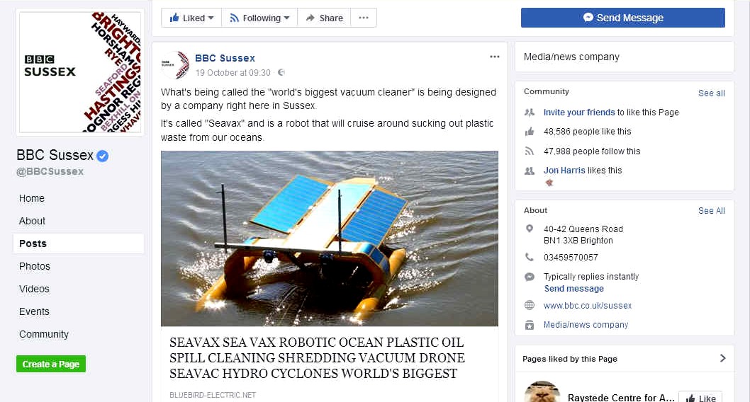 BBC Sussex radio interview Seavax and ocean plastic