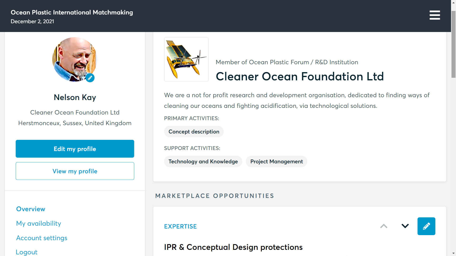 Ocean Plastic International Matchmaking